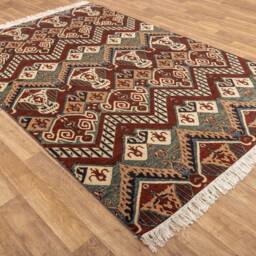6x9 Rug Indian Modern Ikat Design Handmade Wool #2620 - 180x275 cms. Free Shipping - thumbnail 3