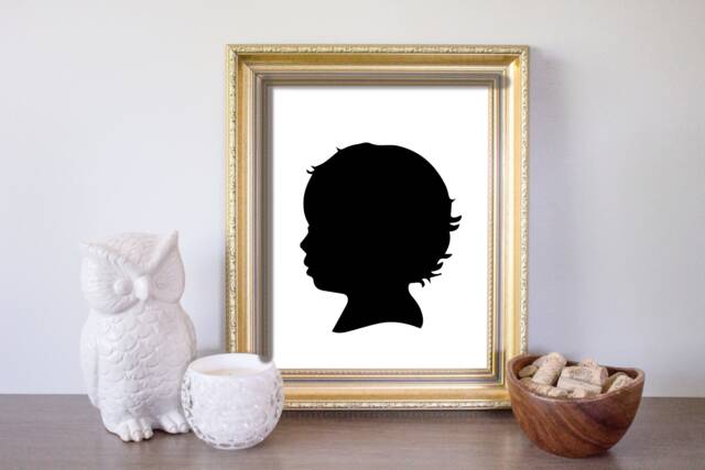 Child Profile Portrait, Custom Silhouette Children's Silhouette, Silhouette Portrait, Digital Gift For Mom, Mother's Day - image 1