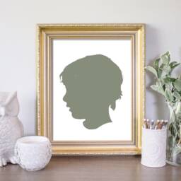 Child Profile Portrait, Custom Silhouette Children's Silhouette, Silhouette Portrait, Digital Gift For Mom, Mother's Day - thumbnail 2