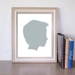 Child Profile Portrait, Custom Silhouette Children's Silhouette, Silhouette Portrait, Digital Gift For Mom, Mother's Day - thumbnail 3