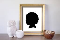 Child Profile Portrait, Custom Silhouette Children's Silhouette, Silhouette Portrait, Digital Gift For Mom, Mother's Day - thumbnail 1