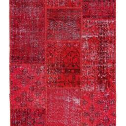 2.9' X 11.5' Red Handmade Turkish Patchwork Runner Rug, - 91 351 cm - thumbnail 2