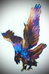 steel Eagle Wall Art Heat Treated Bird Of Prey Plaque - 30cm - thumbnail 1