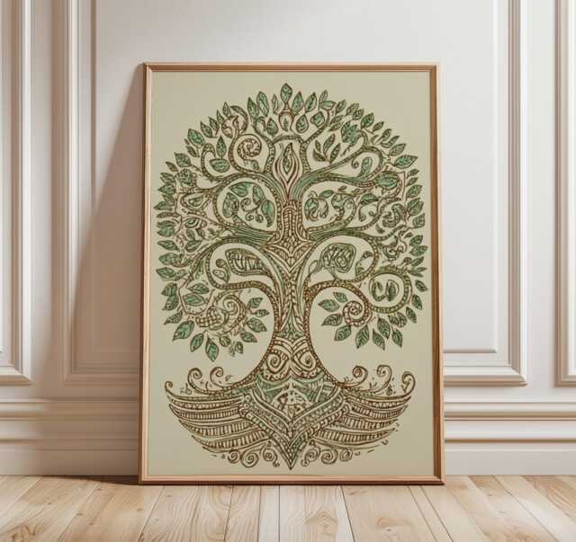 Tree Of Life Poster, Modern Minimalist Wall Art Print, Nature Inspired Boho Decor, Botanical Artwork, Spiritual Zen Home Print - image 1