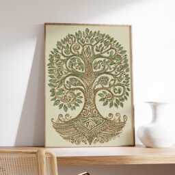 Tree Of Life Poster, Modern Minimalist Wall Art Print, Nature Inspired Boho Decor, Botanical Artwork, Spiritual Zen Home Print - thumbnail 2