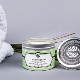 Lemongrass Candle - Aromatherapy Candle Handmade Massage Essential Oil Vegan Scented - thumbnail 2