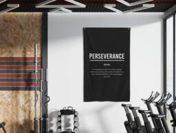 Perseverance Definition Flag - Motivational Gym Banner, Office Wall Art, Inspirational Decor, Never Give Up, Success Mindset, Fitness Decor