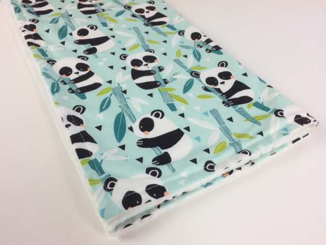 Panda Baby Blanket, Bear Blue Baby Boy Girl Shower Gift Idea, Bears Blanket - image 1