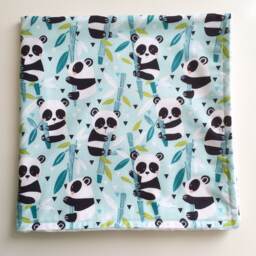 Panda Baby Blanket, Bear Blue Baby Boy Girl Shower Gift Idea, Bears Blanket - thumbnail 3