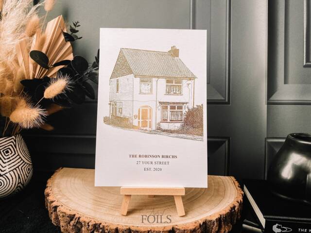 Personalised Address Foil Print, First Home Housewarming Gift For Couple, Our Rose Gold Print - image 1