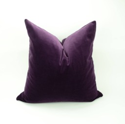 Plum Velvet Pillow Cover // Cushion Aubergine Dark Purple - thumbnail 1