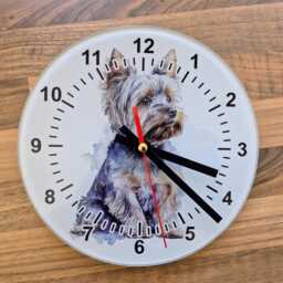 Watercolour Yorkshire Terrier Glass Wall Clock - Dog Gift Home D??cor Yorkie Mum Housewarming - thumbnail 4