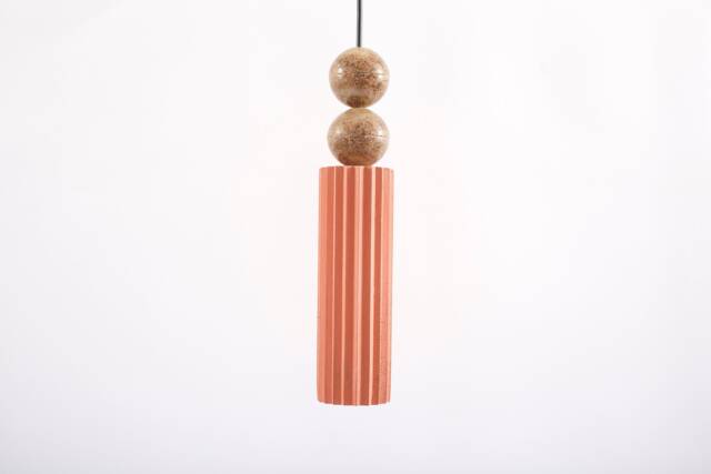 Concrete Pendant Light Epoxy Bubble With Natural Moss - image 1