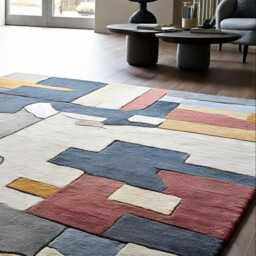 Hand Knotted Wool Oushak Rug, Geometric Star, Neutral Brown - thumbnail 4