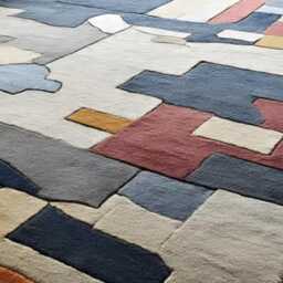 Hand Knotted Wool Oushak Rug, Geometric Star, Neutral Brown - thumbnail 2