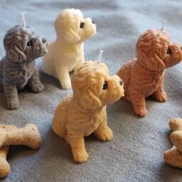 Sitting Dog Candle Gift Set. Soy Wax For Owners Pet Memorial - thumbnail 3