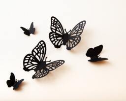 3D Butterfly Wall Art Wall Butterflies, Paper Whimsical Decor, Black Morpho Filigree - thumbnail 1
