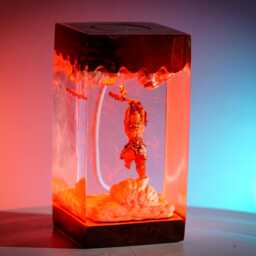Premium Wu.ko.ng Mo.nk.ey Ki.ng Resin Lamp - Bla.ck M.yth Night Light, Handmade Gaming Decor & Playroom Accent, Unique Gift For Him - thumbnail 2