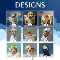 Custom Pet Portrait in Bathtub, Dog Bathroom, Funny Bathroom Art Print, Gift For Owners, Personalized Gift, Kids - thumbnail 3