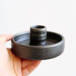 Cylinder Candleholder For Tapered Candle Sticks Black Metallic Finish Scandinavian Design Minimalist Interior Decor - thumbnail 4