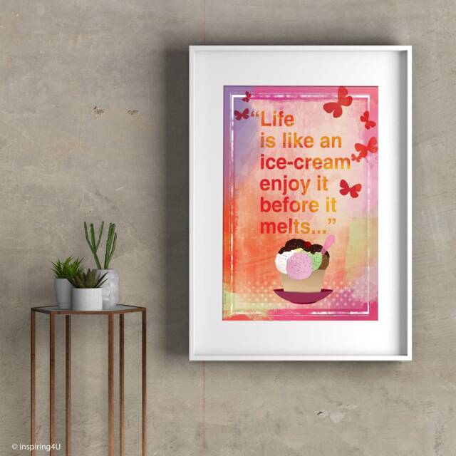 Inspirational Poster. Motivational Poster Wall Decor. Happy Quote Typography Design Kids Art. Office Decor - image 1