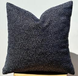 Navy Blue Chenille Cotton Textured Pillow Cover - 20x20 - thumbnail 1