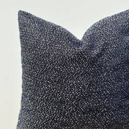 Navy Blue Chenille Cotton Textured Pillow Cover - 20x20 - thumbnail 4