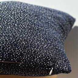 Navy Blue Chenille Cotton Textured Pillow Cover - 20x20 - thumbnail 2