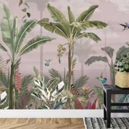 Watercolor Tropical Rainforest Wallpaper Mural Peel & Stick Decal - thumbnail 3