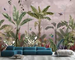 Watercolor Tropical Rainforest Wallpaper Mural Peel & Stick Decal - thumbnail 1