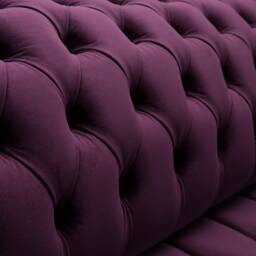 British Handmade Purple Velvet 3 Seater Chesterfield Sofa - thumbnail 4