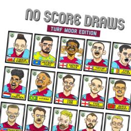 Burnley Vol 2 - No Score Draws Turf Moor Edition A3 Print Of 26 Wonky Panini-style Doodles Of Clarets 2022-23 Promotion-Winning Squad - thumbnail 2