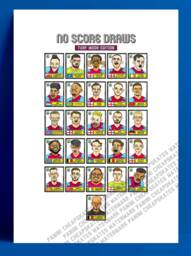 Burnley Vol 2 - No Score Draws Turf Moor Edition A3 Print Of 26 Wonky Panini-style Doodles Of Clarets 2022-23 Promotion-Winning Squad - thumbnail 1