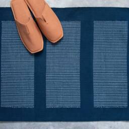 Blue Bathmat Bathroom Rug - Soft Washable Cotton Bath Mats & Rugs Trendy Modern Shower Tub Bathmats Kitchen Door Kilim 2x3 2'x3' - thumbnail 3