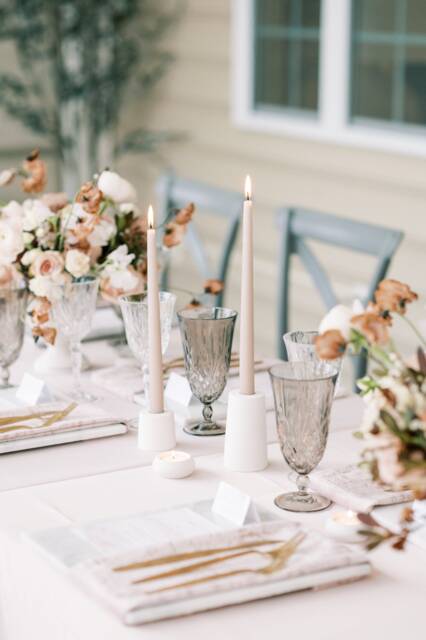 Medium Cylinder Concrete Modern White Taper Candle Holder - image 1