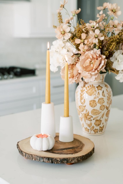 Medium Cylinder Concrete Modern White Taper Candle Holder - image 1