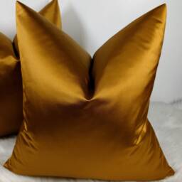Luxury Gold Pillowcase Plain Satin Cushion Cover, Modern Sofa Bed Pillow Cover Accent Home Decor Large Pillow Throw/Sham - thumbnail 3