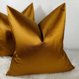 Luxury Gold Pillowcase Plain Satin Cushion Cover, Modern Sofa Bed Pillow Cover Accent Home Decor Large Pillow Throw/Sham