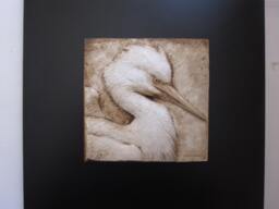 Snowy Egret Study Fine Art Wallsculpture Framed Florida Birds - thumbnail 1