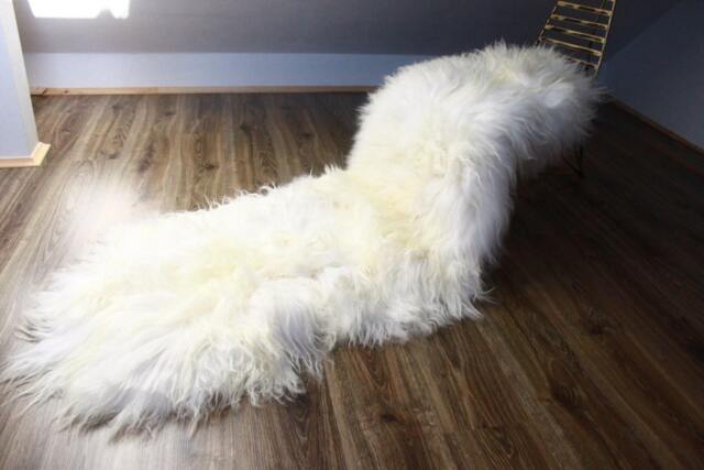 On Sale Area Rug - Long Sheepskin Rug Sheepskin White Shaggy Cosy Rug- Made Of 2 Sheepskins - image 1