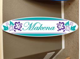 Custom Surfboard Wall Decor Hawaiian Beach Sign, Personalized Name - thumbnail 1