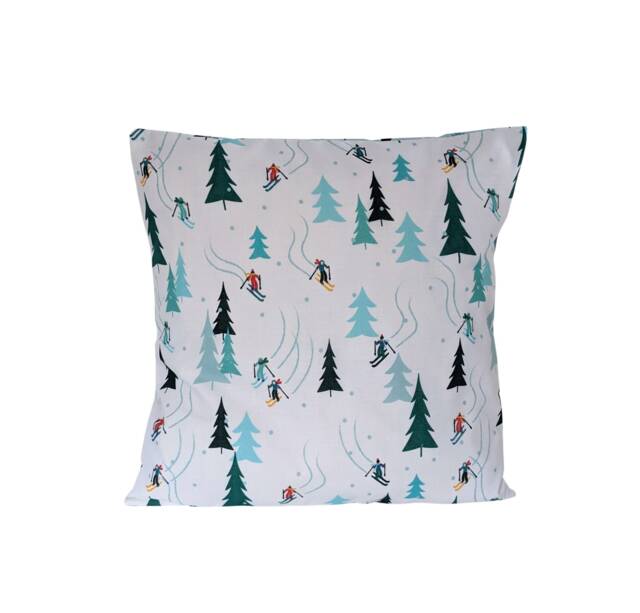 Christmas Winter Ski Village Trees Cushion Cover 16 - image 1