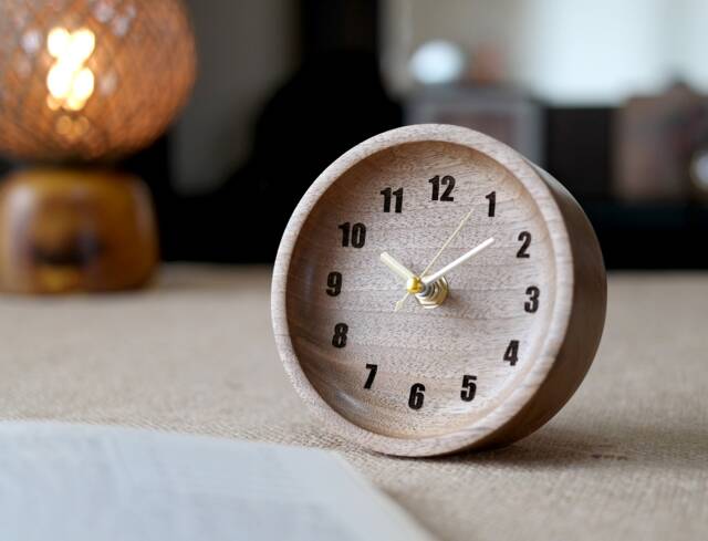 Walnut Wood Table Clock Rustic Desk Decor - image 1