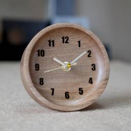 Walnut Wood Table Clock Rustic Desk Decor - thumbnail 2