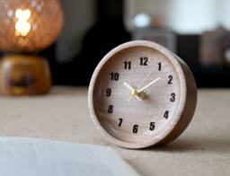 Walnut Wood Table Clock Rustic Desk Decor