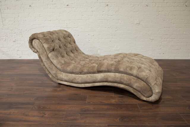 Mink Velvet Fabric Chesterfield Chaise Lounge Chair, British Handmade - image 1