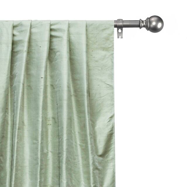 Pistachio Green Silk Dupioni Curtain Panels - Rod Pocket, Grommet, Box Pleat, Three Pinch Tab Top & Plain Ring Top - image 1