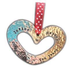 Beautifully Personalised Anniversary Gift Petite Hammered Heart Wall Hanging - thumbnail 1