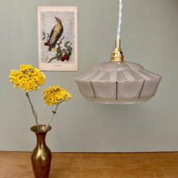 Vintage Art Deco Glass Lampshade Pendant Light - thumbnail 2