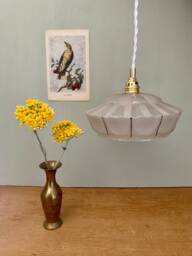 Vintage Art Deco Glass Lampshade Pendant Light